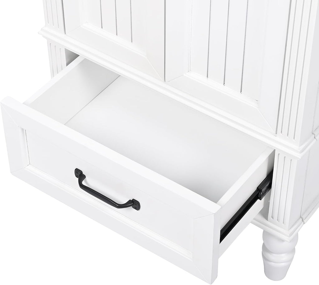 VilroCaz 20' Bathroom Vanity with Sink, Freestanding Bathroom Storage Cabinet with 2 Doors, a Drawer, Magnetic Door Stopper, Solid Wood Legs and Adjustable Foot Pads (White-10.10)