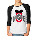 NINJOE Lady's 3/4 Raglan Ohio State Buckeyes Football Cool T-Shirts Black XL