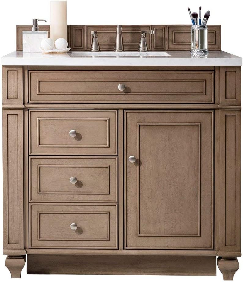 James Martin Bristol 36' Single Bathroom Vanity in Whitewashed Walnut (Top Not Included)