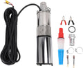 FLEXMAN 24V 260W Deep Well Submersible Pump, 131Ft Head 1 Inch Outlet Solar Stainless Steel Screw Pump with 10 Meter Power Cord for Irrigation Garden