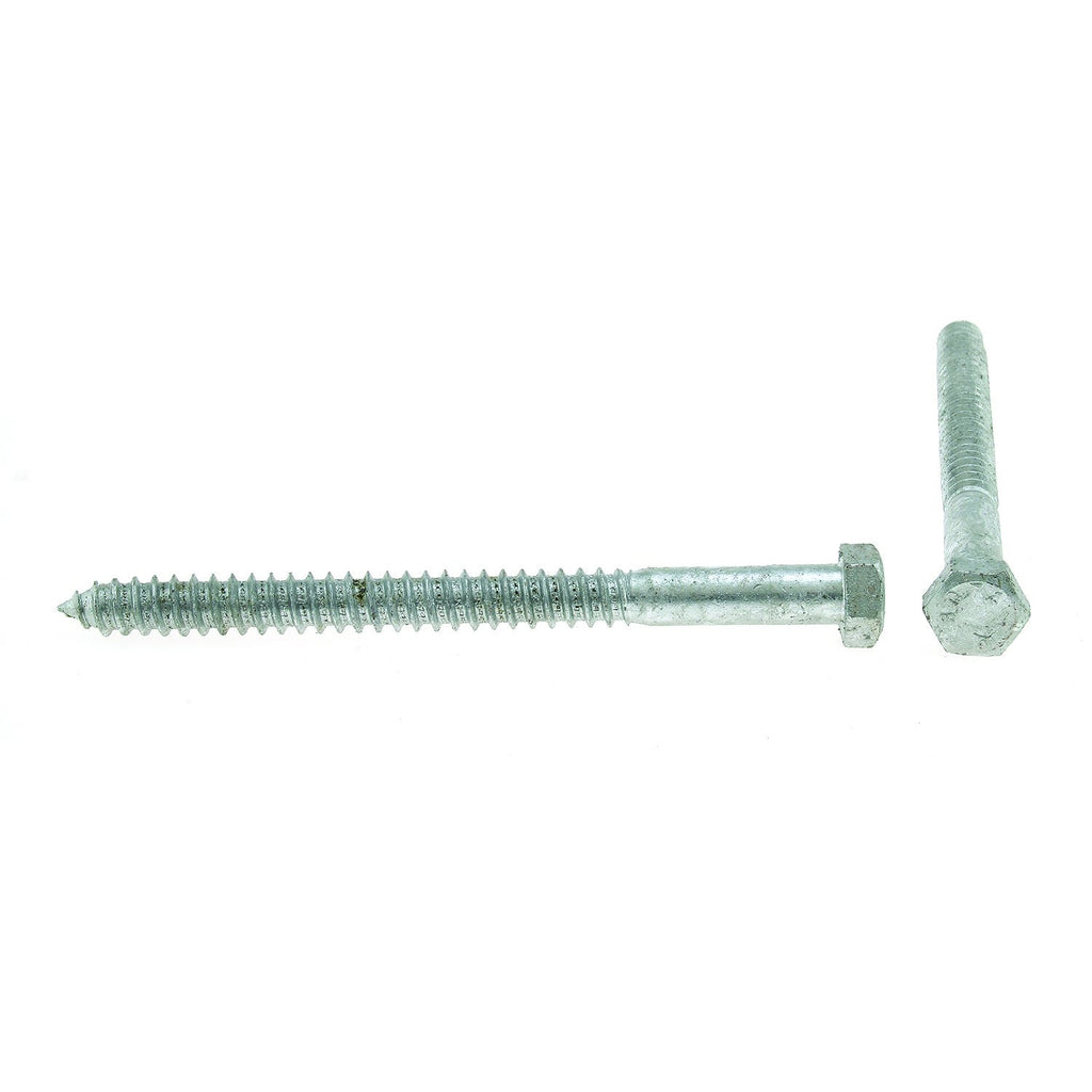 Prime-Line 9057548 Hex Lag Screws, 5/8 in. X 8 in, A307 Grade A Hot Dip Galvanized Steel (10 Count), Zinc (Pack of 4)