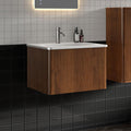 24 Inch Bathroom Vanity with Sink, Modern Floating Vanity with Push Open Drawer, Large Storage for Small Space, Apartment, Hotel, Walnut, Fully Assembled - Camellia Collection