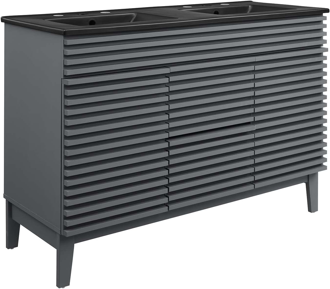 Modway Render 48' Double Bathroom Vanity in Gray Black