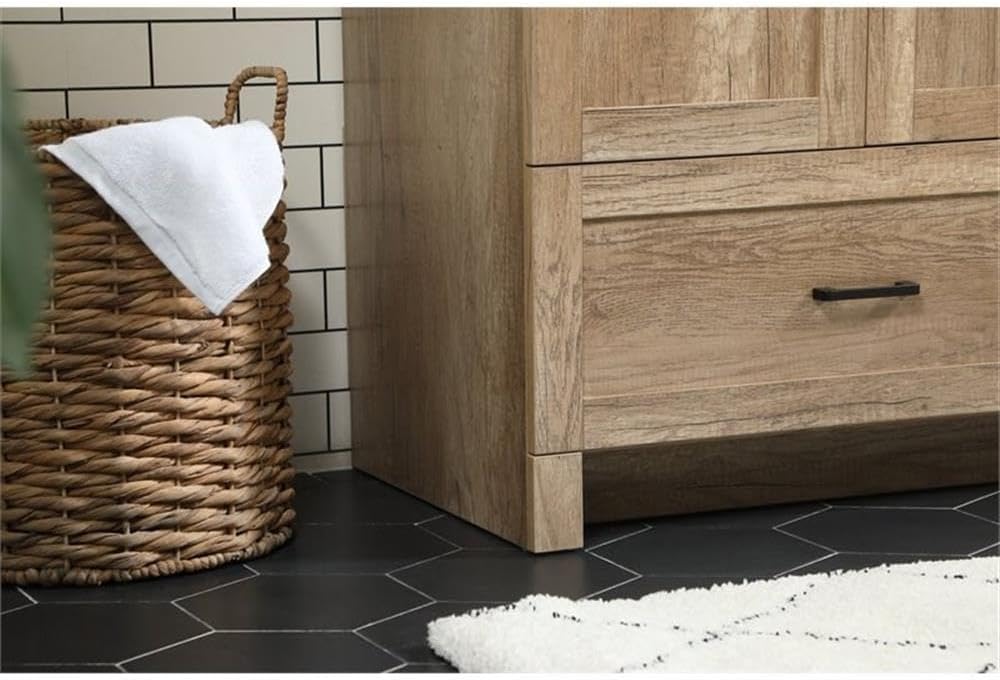 Elegant Decor Soma 42' Aluminum MDF Single Bathroom Vanity in Natural Oak