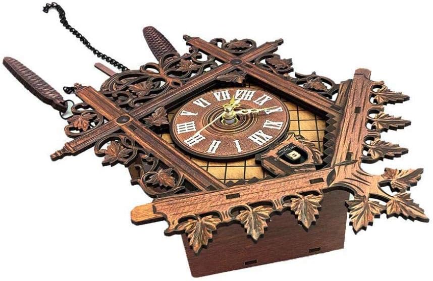 Forest Hand-Carved Cuckoo Clock, Multi Scenario Application Quartz Pendulum Wall Clock, House Home Decor Hotel and Classroom Movable Bird Home Decor