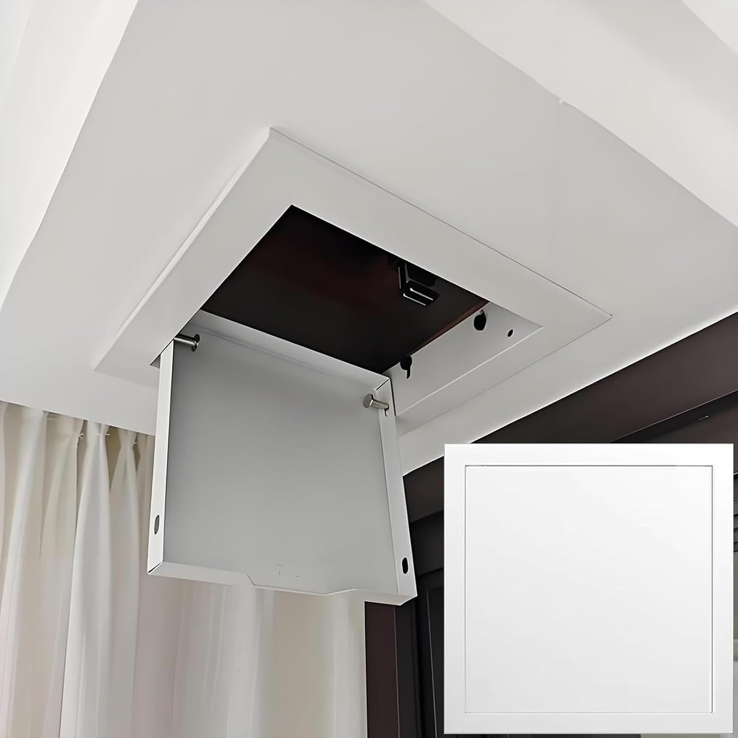 Aluminium Access Panel Metal Recessed Wall Access Door, Click Open Access Panel for Drywall Wall Ceiling, Flush Mount Wall Hole Cover Plate with Screws, for Plumbing Electric(16x16in/40.6x40.6cm)