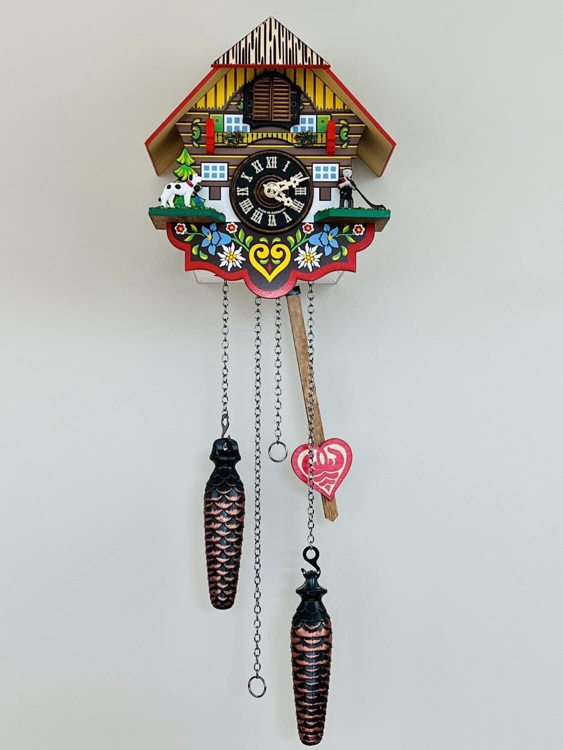 Musical Multi-Colored Quartz Cuckoo Clock - 8 Inches Tall - Model # M8-08PQ