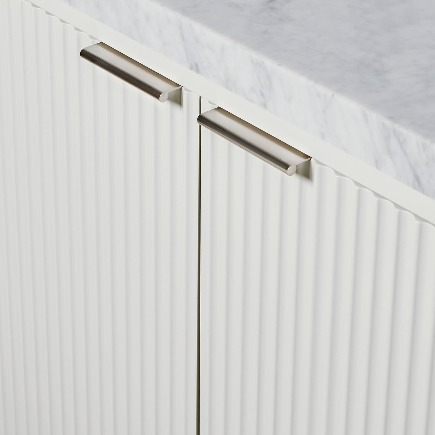 ARIEL Milan 48-inch Bathroom Vanity with Sink,Solid Wood, 1.5-inch Italian Carrara Marble Countertop, Single Rectangular Porcelain Sink, 2 Soft Closing Doors, 6 Dovetail Drawers, Warm White