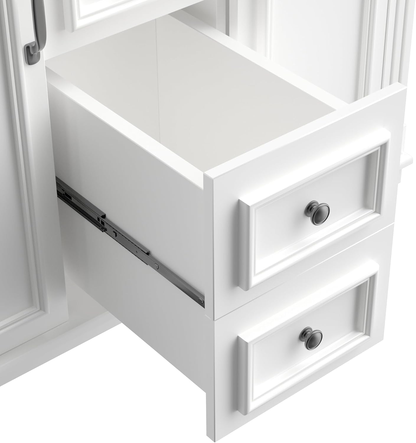 Linique 36' Bathroom Vanity with Top Sink,Bathroom Storage Cabinet with 2 Soft Closing Doors and 2 Storage Drawers,Modern Single Sink Bathroom Vanity(White)