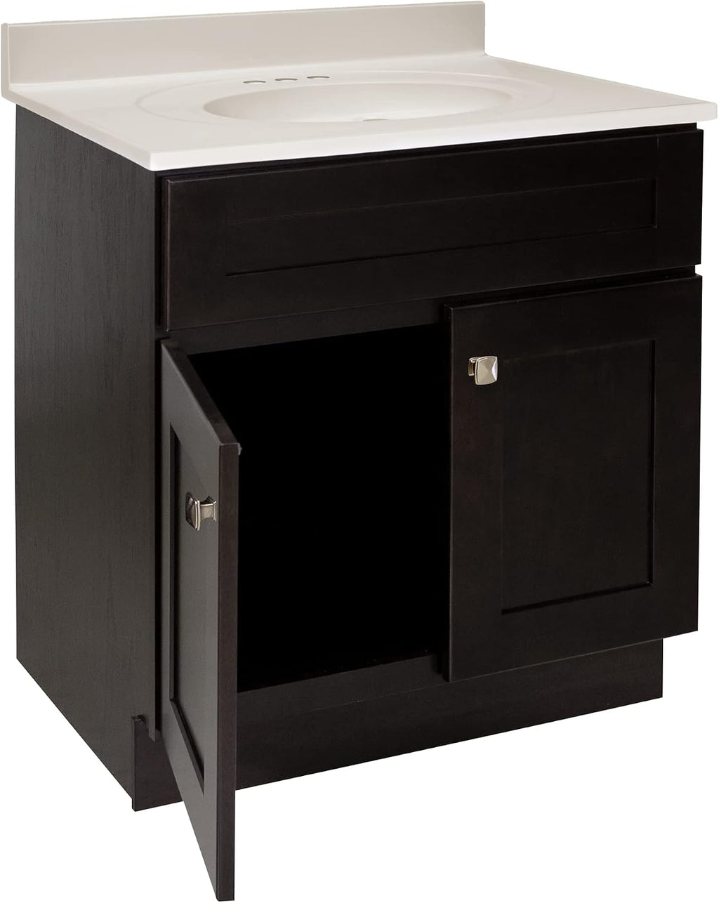 Design House Brookings 31 Inch Bathroom Vanity with Top, Ready to Assemble, Brown, 585281