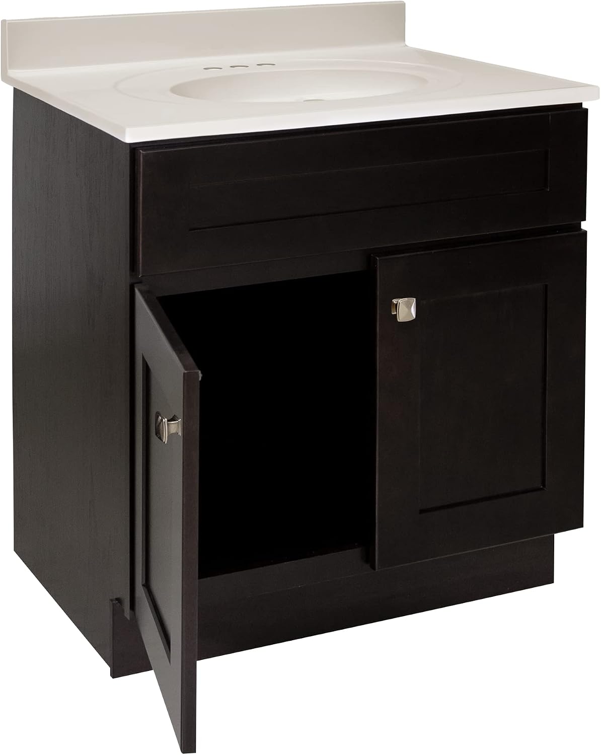 Design House Brookings 31 Inch Bathroom Vanity with Top, Ready to Assemble, Brown, 585281