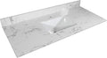 Marble White Stone Vanity Top - 1/3 Holes Vanity Sink Tops, Gorgeous Counter top with Ceramic Sink & Backsplash for Bathroom Kitchen, No Cabinet (43'-single hole)