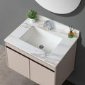31' Bathroom Vanity Top with Ceramic Undermount Sink & Backsplash,Calacatta Gold Sintered Stone Counter Top, Single Hole Vanity Sink Top