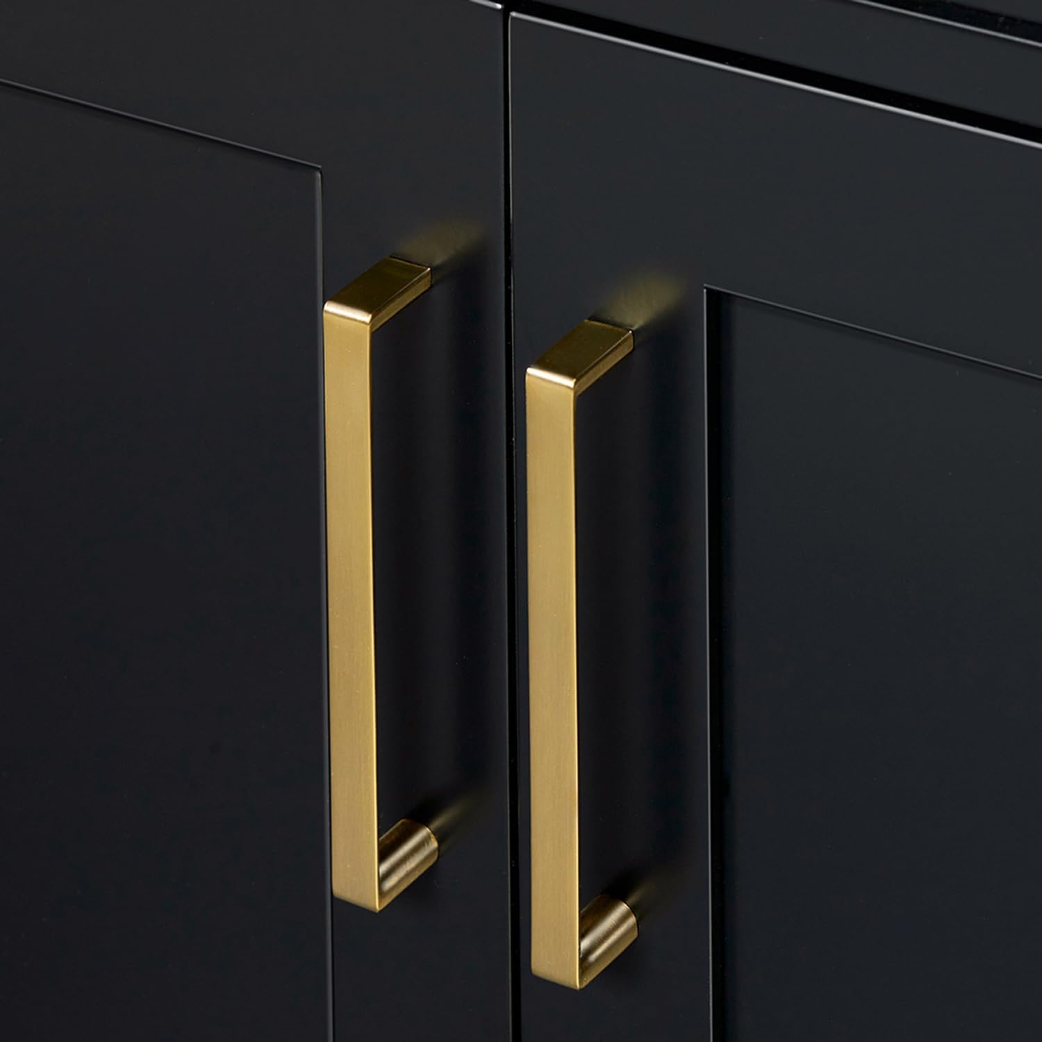 ARIEL Hepburn 48-inch Bathroom Vanity Base Cabinet,Solid Wood, 2 Soft Closing Doors, 9 Dovetail Drawers, Black