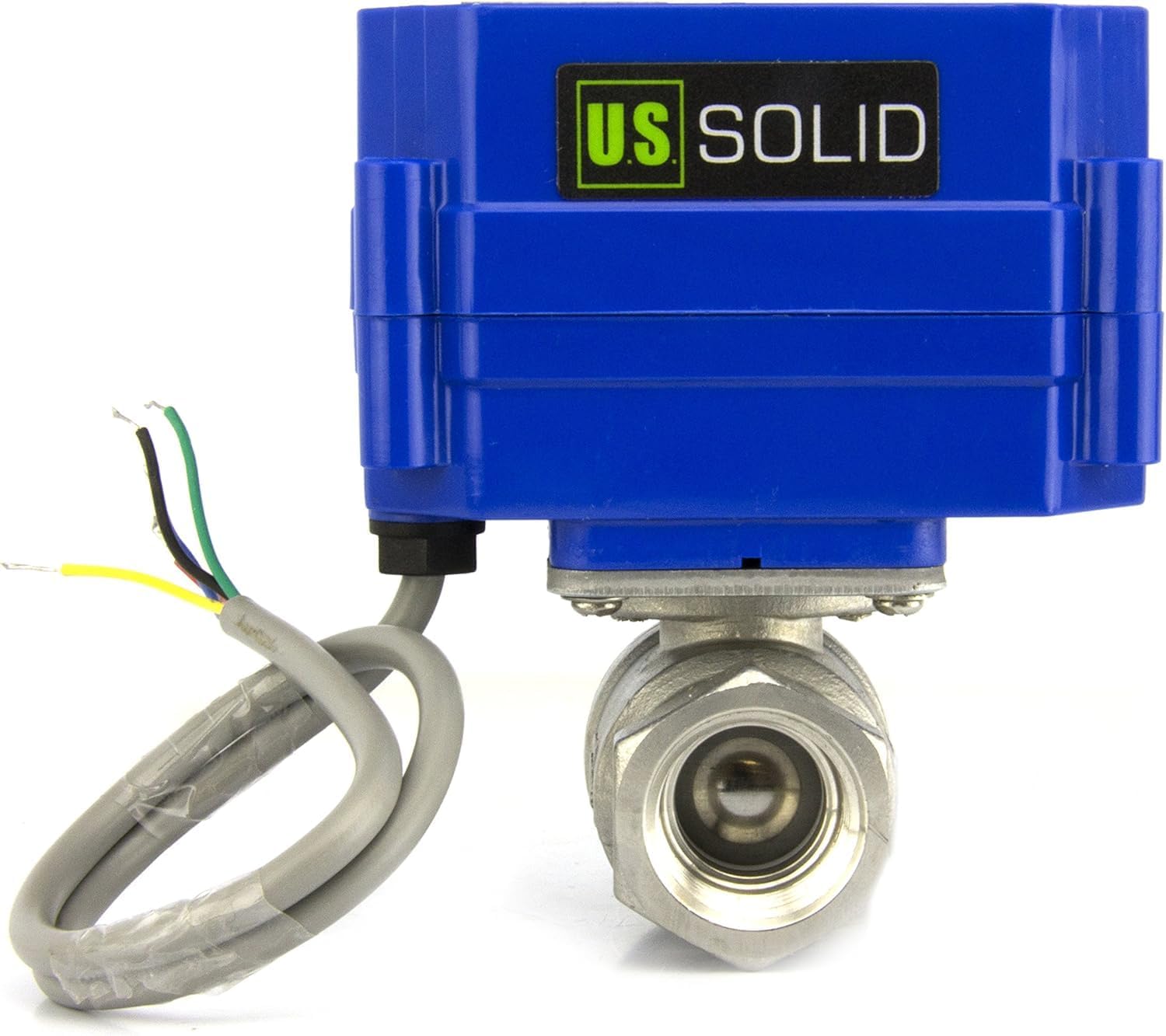 U.S. Solid 1/4' Motorized Ball Valve, NSF Certified 304SS Electrical Valve with Full Port, 9-24V DC, 5 Wire Setup, Compatible with Indicator Lights for Open/Closed Position(12-pack)