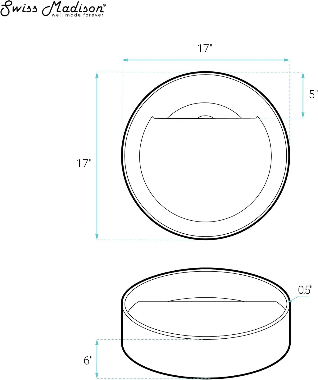 Beau 16.5' Round Vessel Bathroom Sink in Matte White