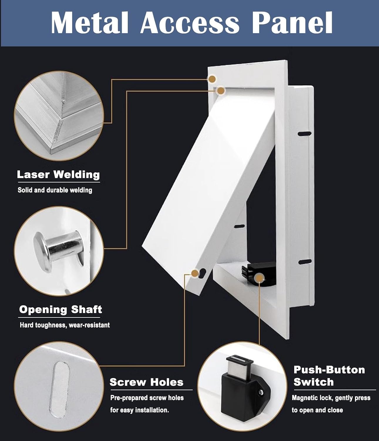 Push to Open Access Panel Screw in, Metal Attic Door/Wall and Ceiling Electrical Plumbing Access Door, Easy Access Flush Wall Hole Cover(31x16in(80x40cm))