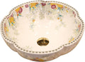 Bathroom Vanity Wash Vessel Sink Above Counter, Vanity Sink Tops Petal-Shaped Bathroom Sink, European-Style Ceramic Art Basin for Household Use, 42 * 15cm