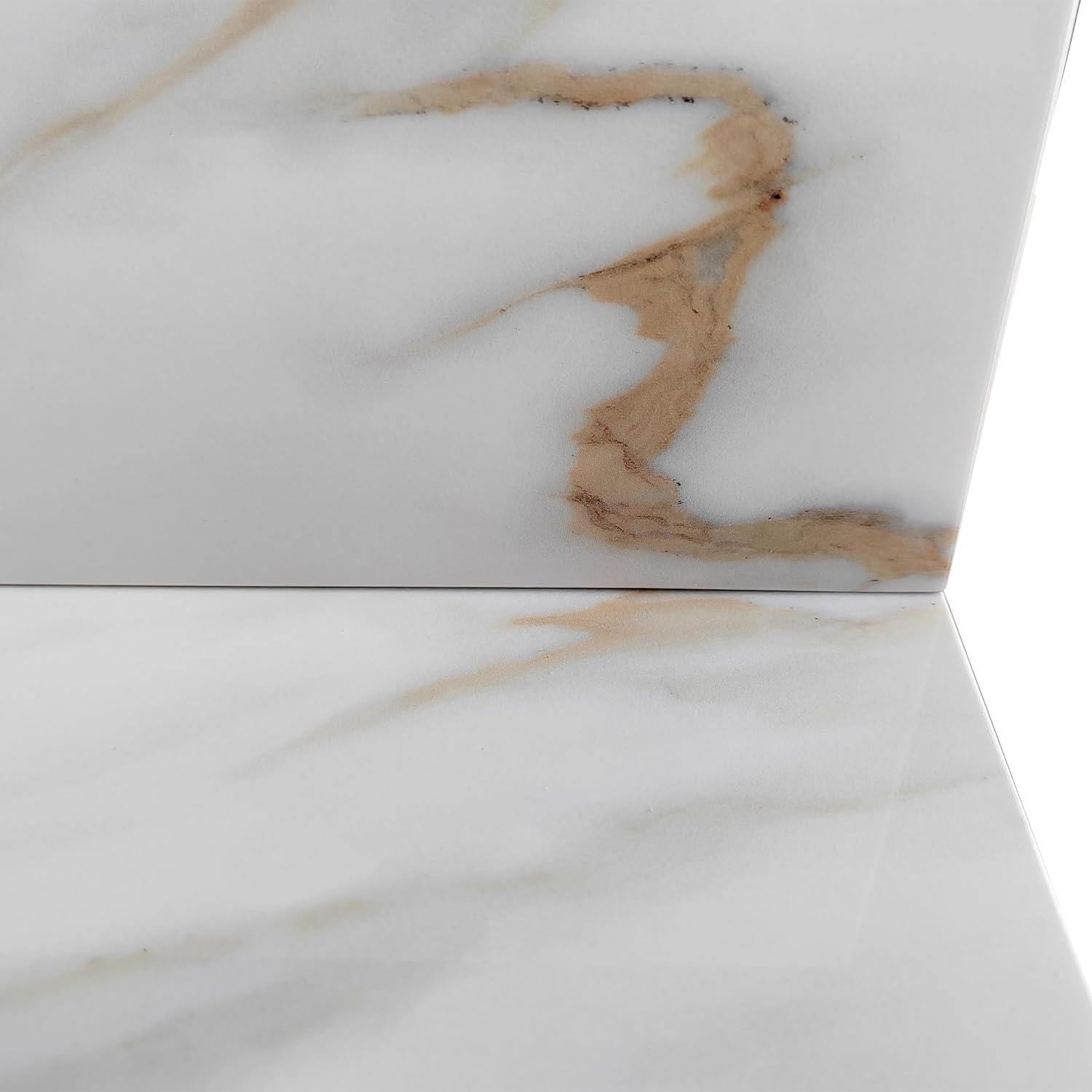 31 x 22 Inch Bathroom Vanity Top, Sintered Stone Vanity Top with Sink, Three Holes Marble Vanity Sink Top with Undermount Rectangular Sink & Backsplash (Belly Golden)