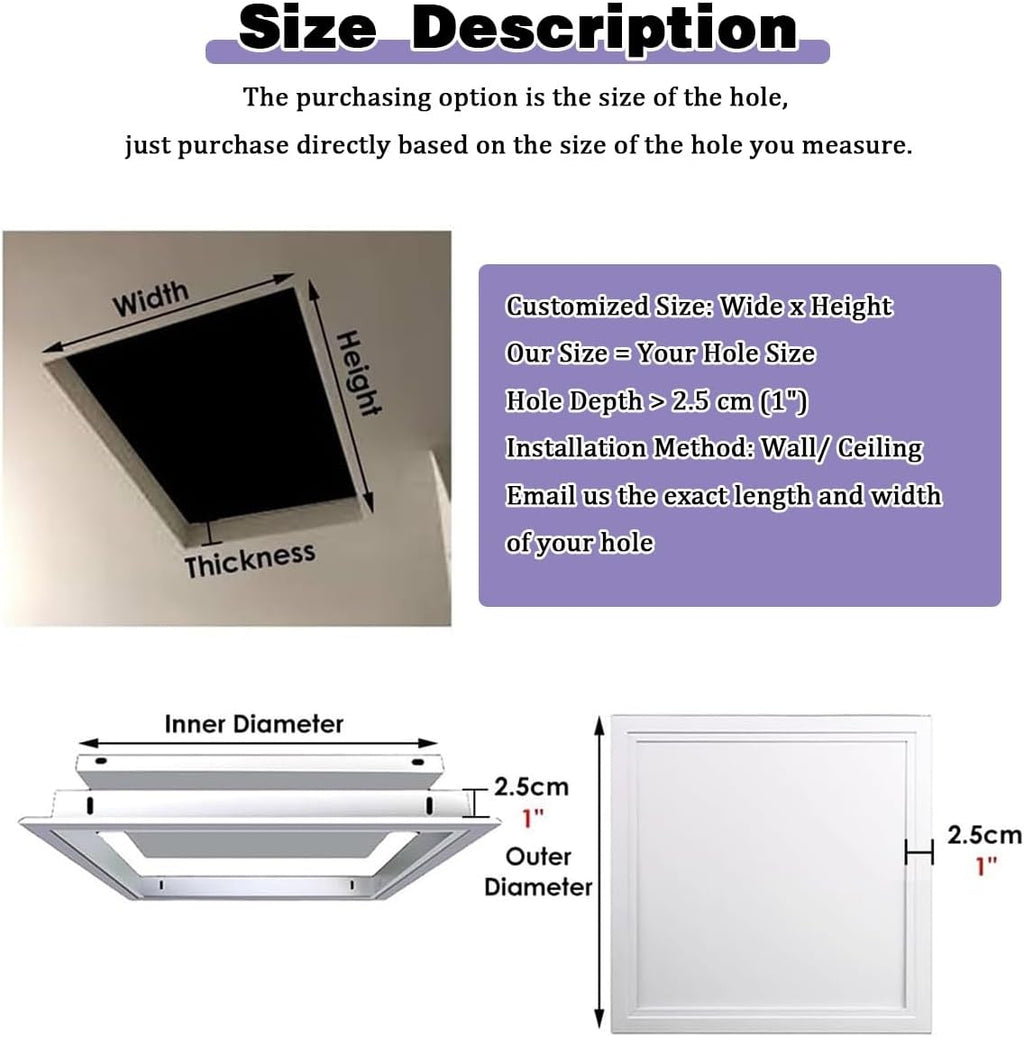 Access Doors Panel, Aluminum Alloy Wall Access Door for Drywall Ceiling Access Panel, for Electrical and Plumbing Hidden Cover (Screwdriver Latch)(28x30in(700x750mm))