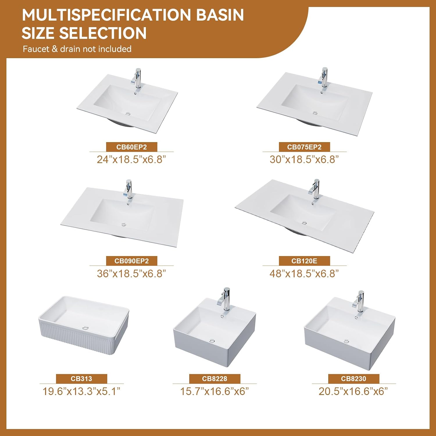 48' Undermount Bathroom Sink, White Rectangular Ceramic Vanity Sink Top with Overflow, Porcelain Under Counter Lavatory Vanity Sink for Small Bathrooms