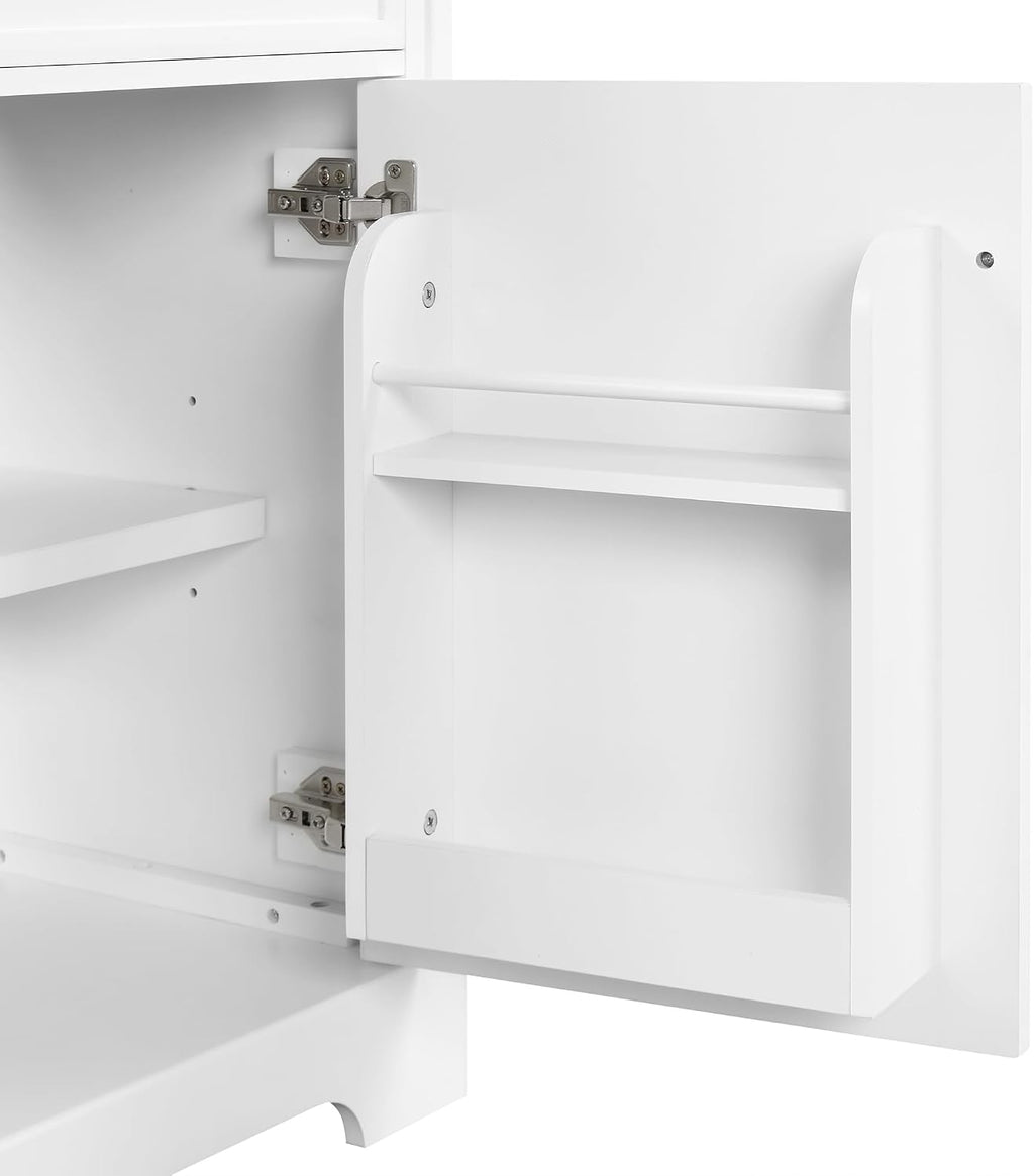 VilroCaz Modern 20' Bathroom Vanity with Sink, Freestanding Bathroom Cabinet with Soft Closing Door, Storage Rack and Adjustable Shelve (White-10.8)