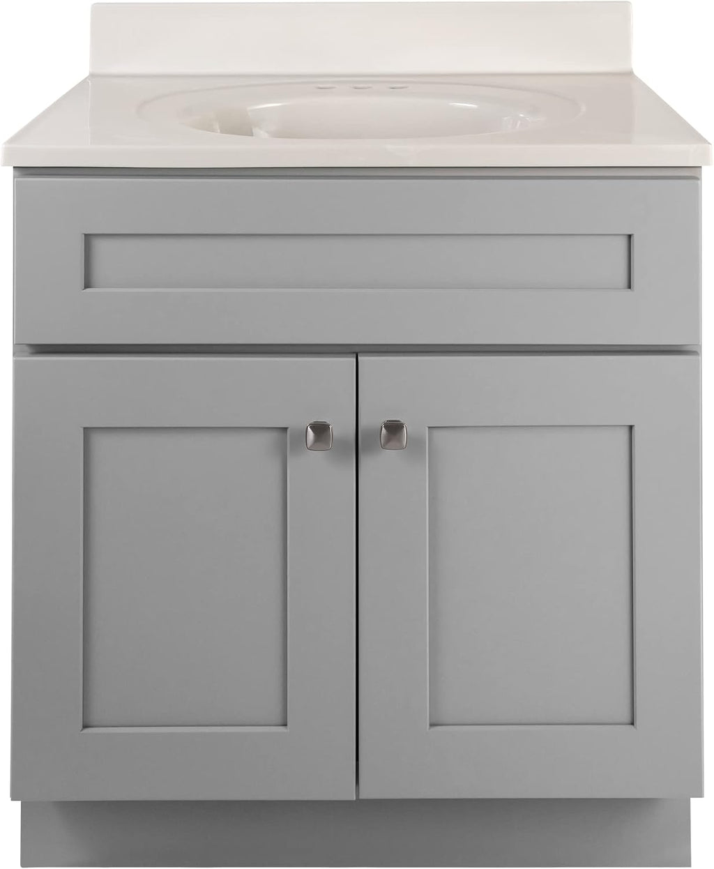 Design House Brookings 31 Inch Bathroom Vanity with Top, Ready to Assemble, Painted Gray, 597682