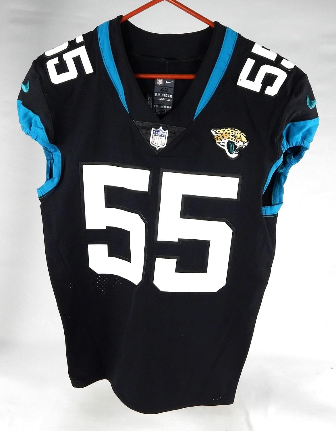 2019 Jacksonville Jaguars #55 Game Issued Jersey Nameplate Removed 42 034 - Unsigned NFL Game Used Jerseys