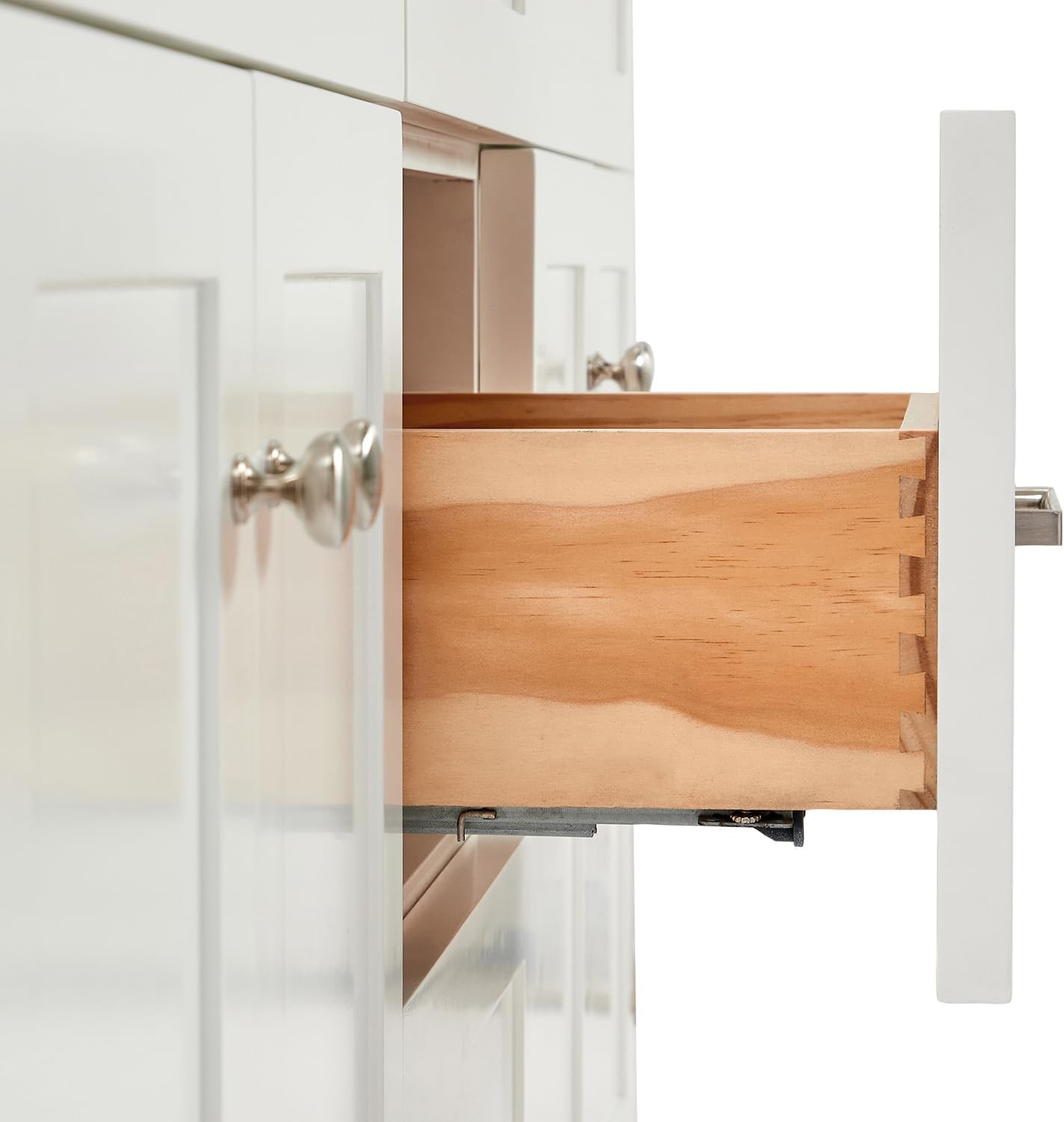 DKB Bradford 66-Inch White Double Bathroom Vanity, 1.5-Inch Pure White Quartz Countertop & Backsplash, Double Oval Undermount Sinks, 2 Soft Closing Doors, 3 Dovetail Drawers, Toe Kick, Brushed Nickel