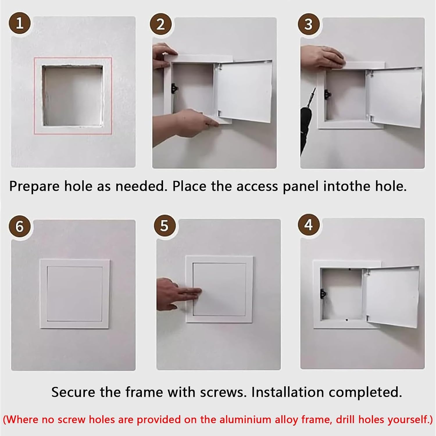 Aluminium Access Panel Metal Recessed Wall Access Door, Click Open Access Panel for Drywall Wall Ceiling, Flush Mount Wall Hole Cover Plate with Screws, for Plumbing Electric(16x18in/40.6x45.7cm)