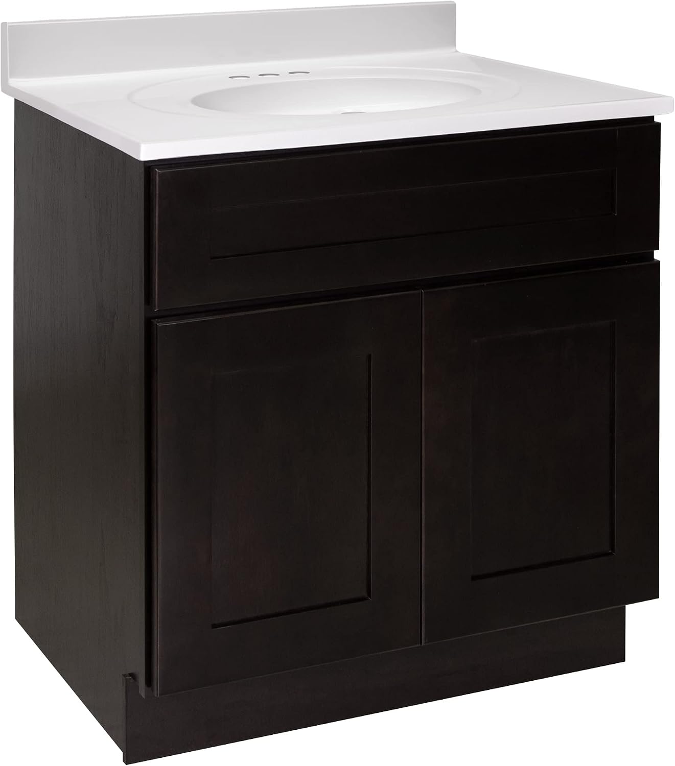 Design House Brookings 31 Inch Bathroom Vanity with Top, Ready to Assemble, Brown, 585273