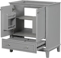 Harper & Bright Designs 30' Bathroom Vanity Without Sink, Free Standing Wooden Bathroom Cabinet with 2 Doors and Drawer for Bathroom, Grey (Sink Basin Not Included)