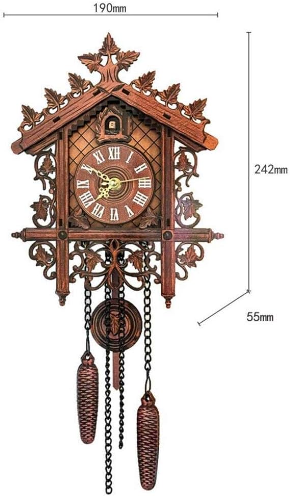 Forest Hand-Carved Cuckoo Clock, Multi Scenario Application Quartz Pendulum Wall Clock, House Home Decor Hotel and Classroom Movable Bird Home Decor