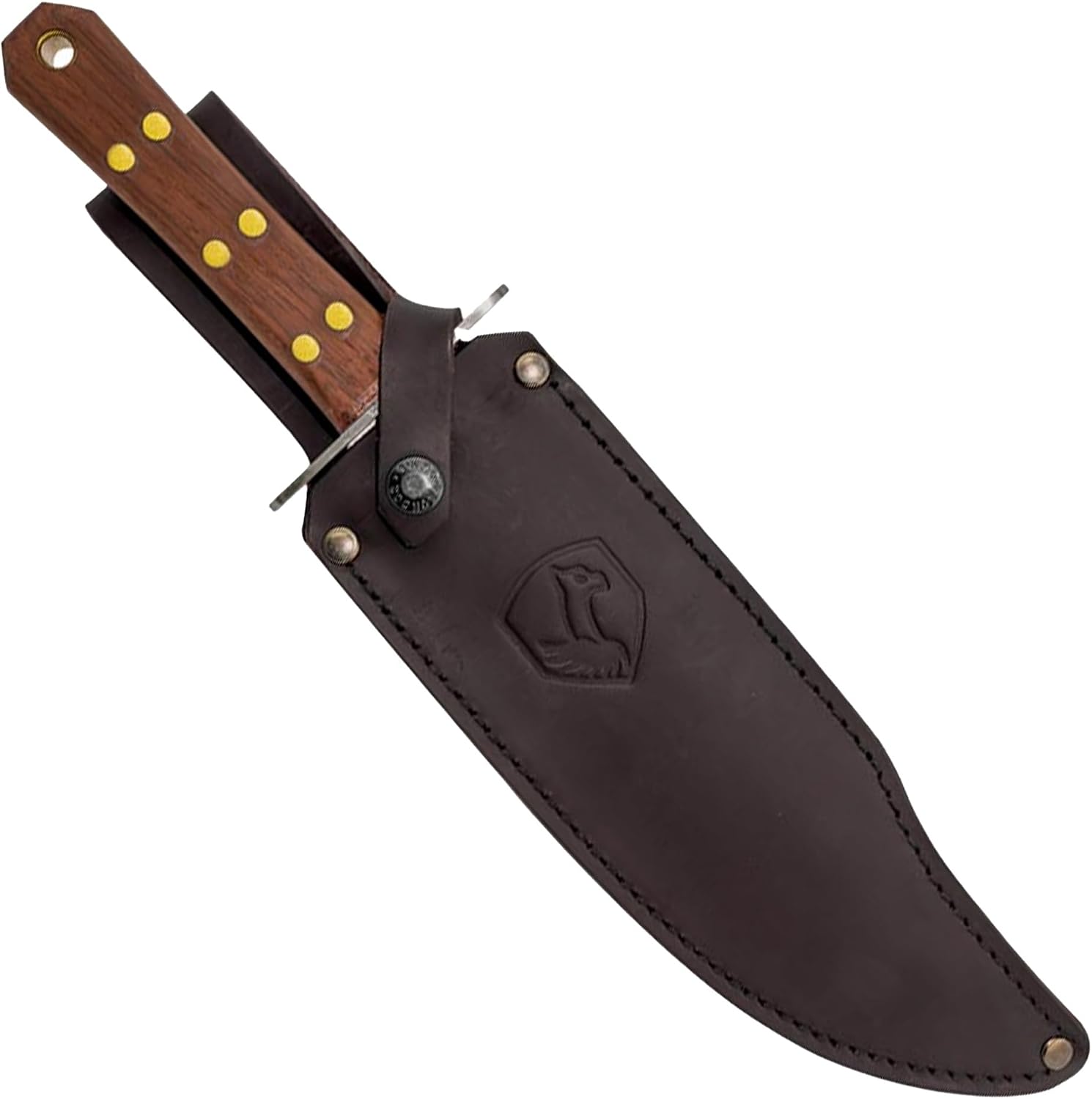 Condor Tool & Knife Undertaker Knife - 1075 High Carbon Steel - Full Tang Hunting Knives with Sheath - Walnut Handle - Hand Crafted Welted Leather Sheath - 10.2in Blade - 24 oz