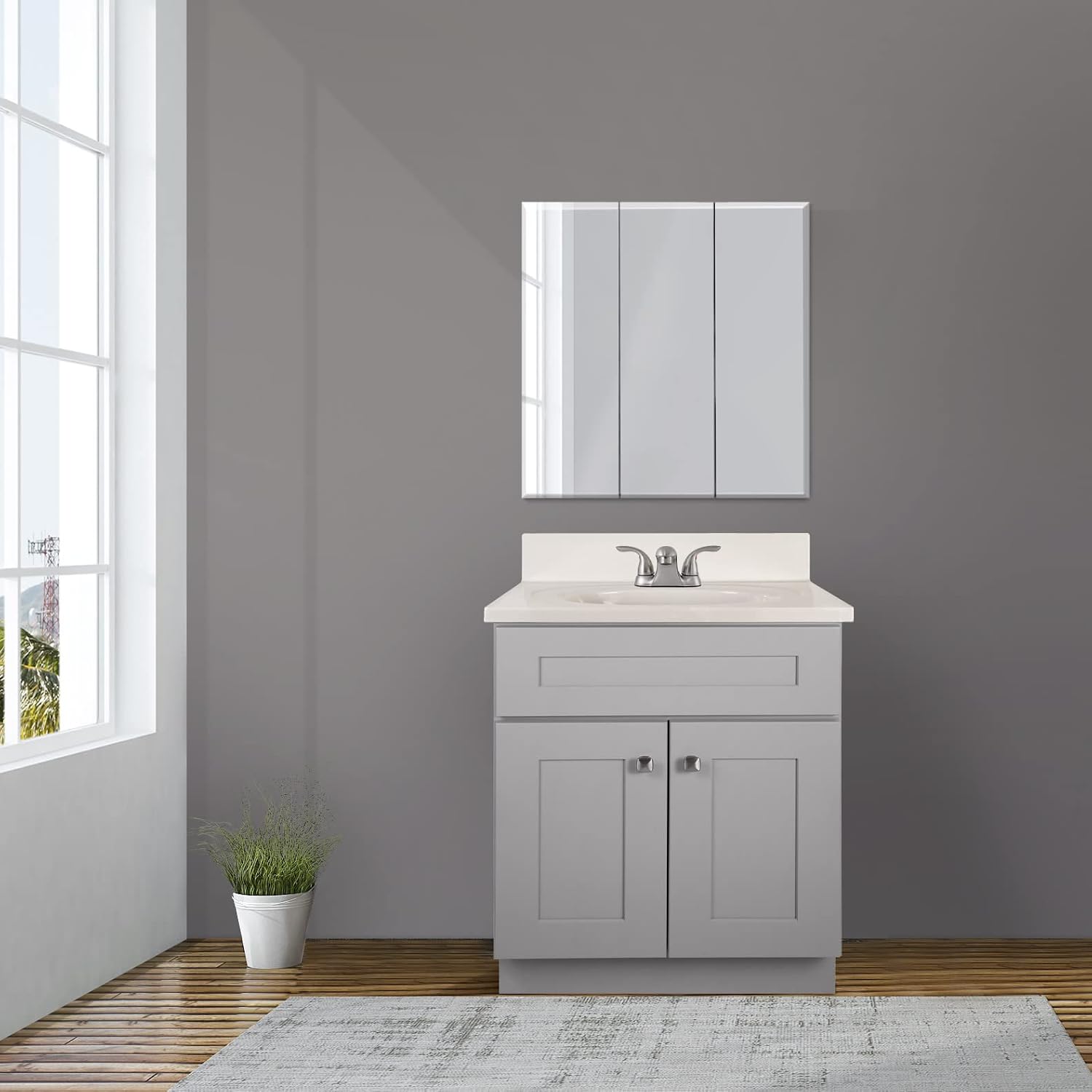 Design House Brookings 25 Inch Bathroom Vanity with Top, Ready to Assemble, Painted Sherwin Williams® Gray – Design House, 597575