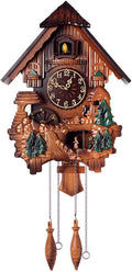 Large Wooden Black Forest Cuckoo Clock - Hand-Carved - Decorative Modern with Pendulum and 12 Music Retro 3D Home Decor Cuckoo Wall Clock B,84X38x18cm