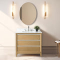 Vanity Art 36 inch Bathroom Vanity with Sink & Ceramic Top, Vanity Cabinet with 2 Drawers & 1 Multifunctional Drawer, Natural Oak, VA8036-NO1