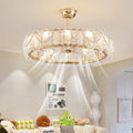 21' Modern Chandelier LED High Ceiling Light Fan with Remote Pearl Vintage Glass Fan Light Reversible Fan Large Ceiling Fan with Light for Girls Bedroom Living Room Dining Room
