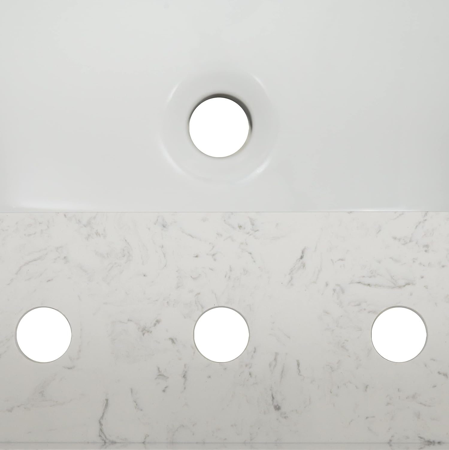 MSI Sparkling Gray Vanity Top with Under Mount Rectangle Ceramic Sinks, Engineered Marble Stone, 4' CC Faucet Holes, 37'X22'
