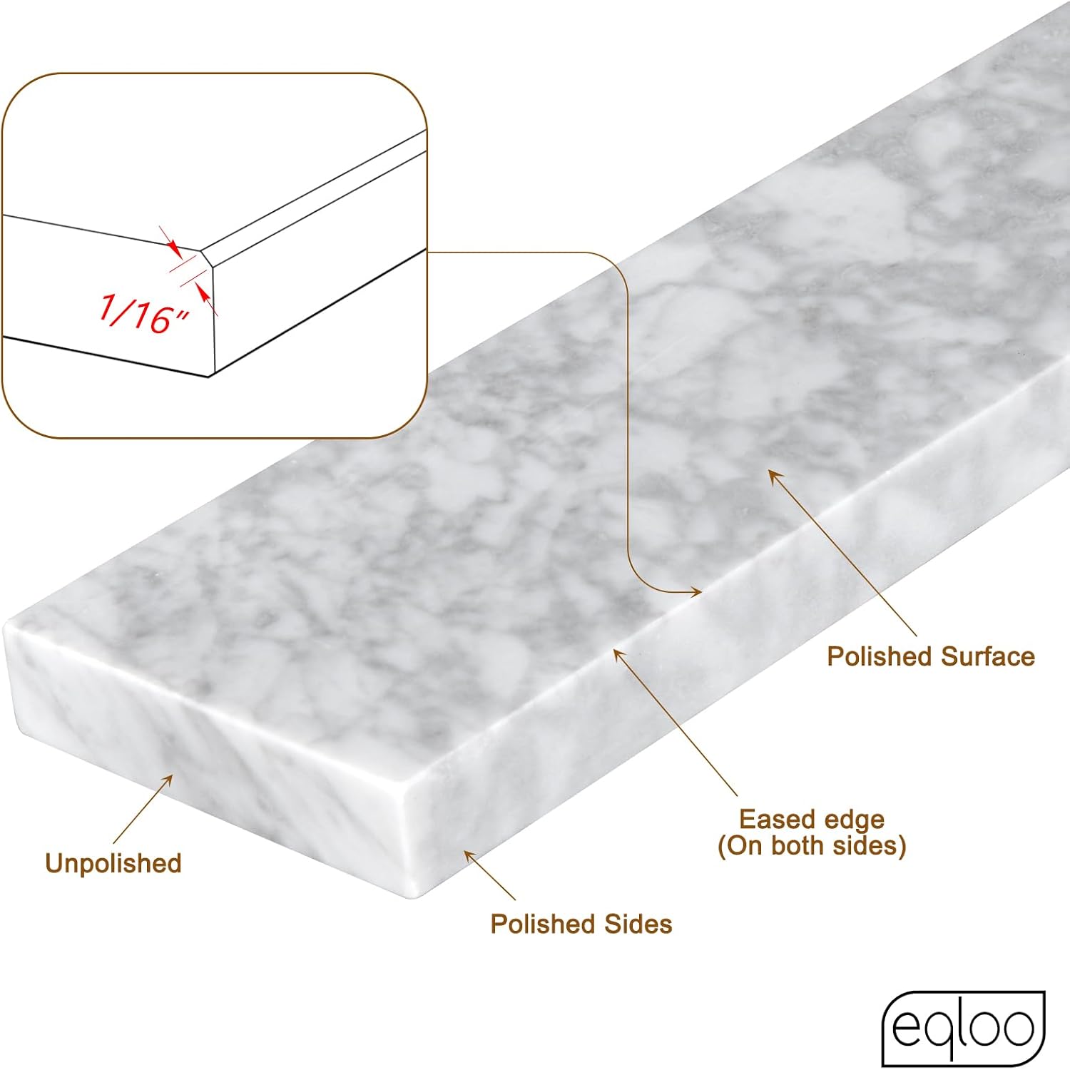 48 Inch Natural Marble Bidesplash for Bathroom Vanity Sink Top,Universal Bathroom Vanity Backsplashes,48 in. W x 4 in. H Backsplash in Carrara Marble