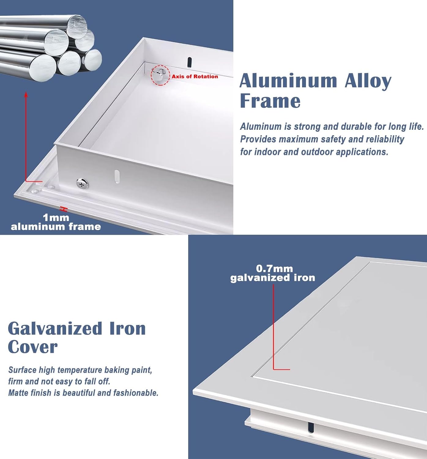 Metal Attic Door/Wall and Ceiling Electrical Plumbing Access Door, Push to Open Access Panel Screw in, Easy Access Flush Wall Hole Cover(33x28in(85x70cm))