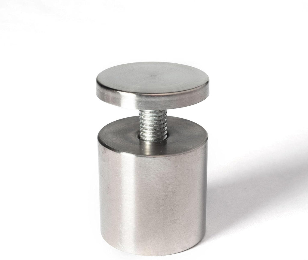 Stainless Steel Standoff 1-1/2 Inch Diameter x 1-1/2 Inch Barrel Length Brushed Finish for PVC, Glass and Acrylic Sign Stand Off Wall Anchors and Screws 100 Piece Commercial Space Pack