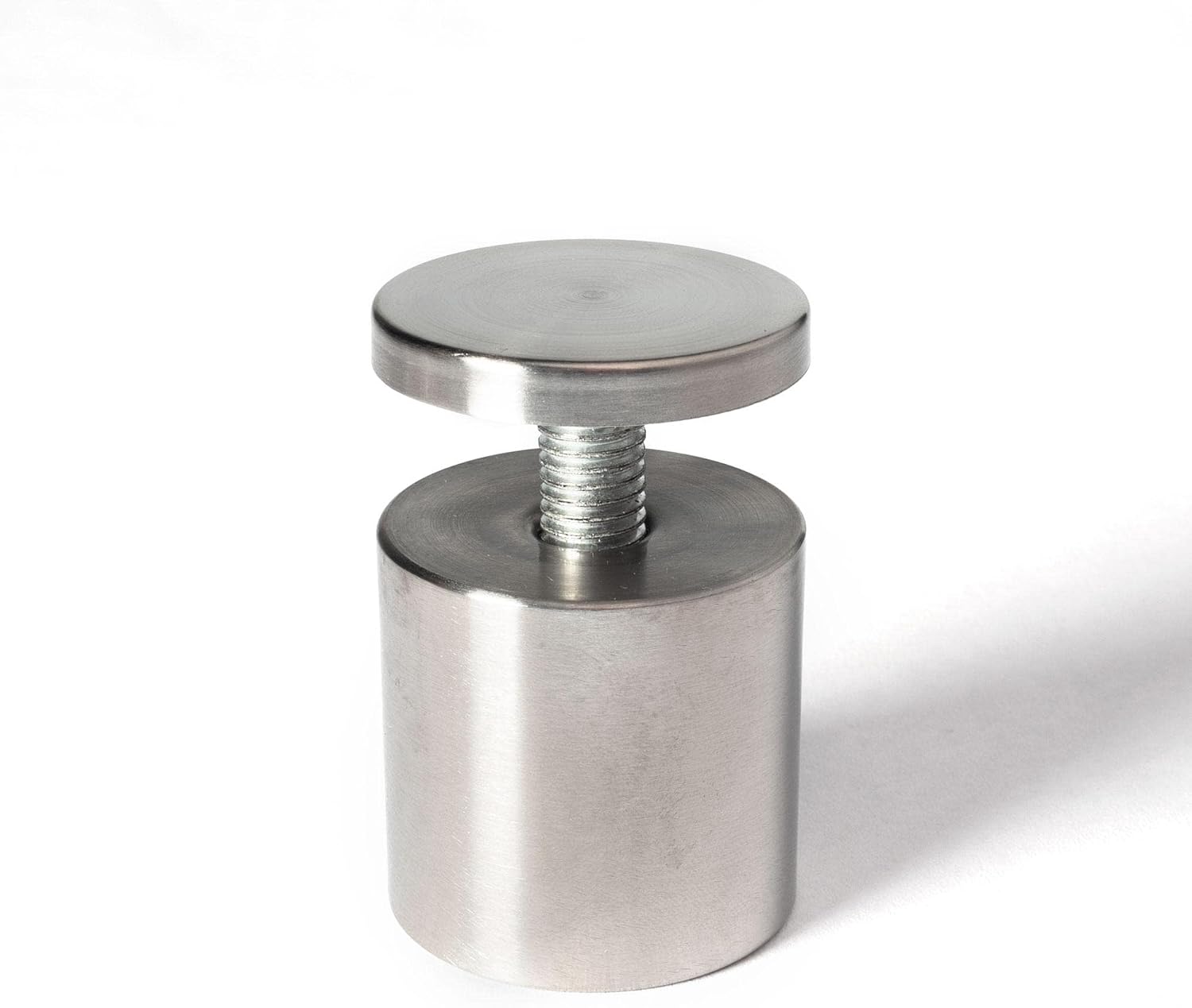 Stainless Steel Standoff 1-1/2 Inch Diameter x 1-1/2 Inch Barrel Length Brushed Finish for PVC, Glass and Acrylic Sign Stand Off Wall Anchors and Screws 100 Piece Commercial Space Pack