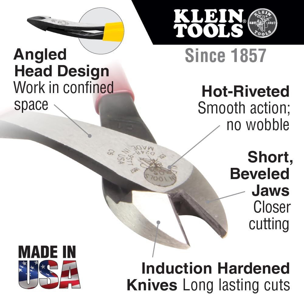 Klein Tools 80080 Hand Tool Kit includes 2 Screwdrivers, 3 Pliers, Wire Stripper and Cutter, for Electricians, 6-Piece & 70550 Hex Wrench Key Set, 11 SAE Sizes, Heavy Duty Folding Allen Wrench Tool