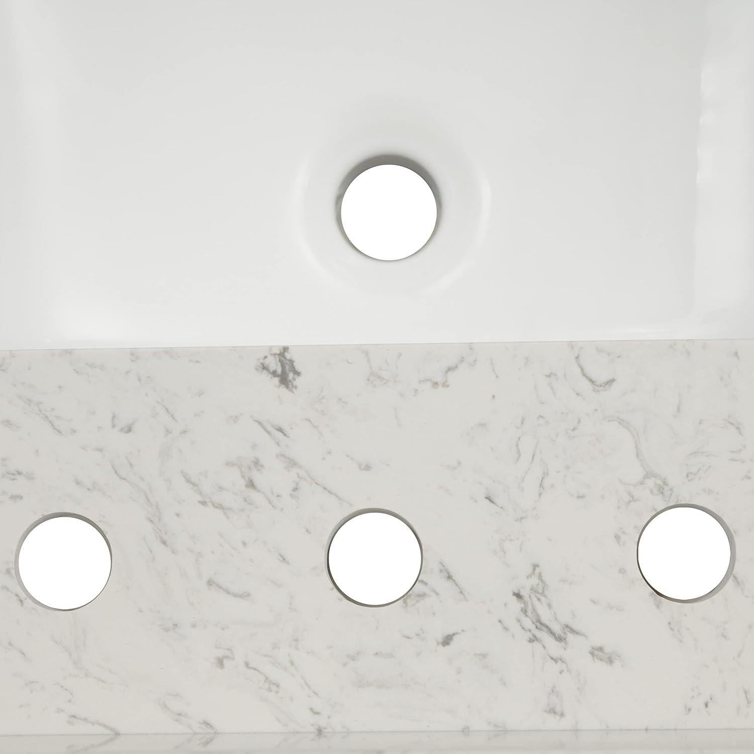 MSI Sparkling Gray Vanity Top with Under Mount Rectangle Single Bowl Ceramic Sink, Engineered Marble Stone, 4' CC Faucet Holes, 61'X22'