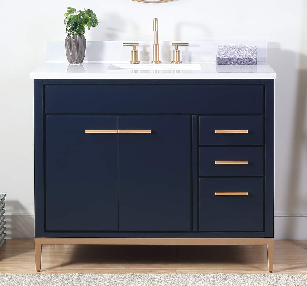 42' Beatrice Contemporary Navy Blue Bathroom Sink Vanity TB-9444NB-V42
