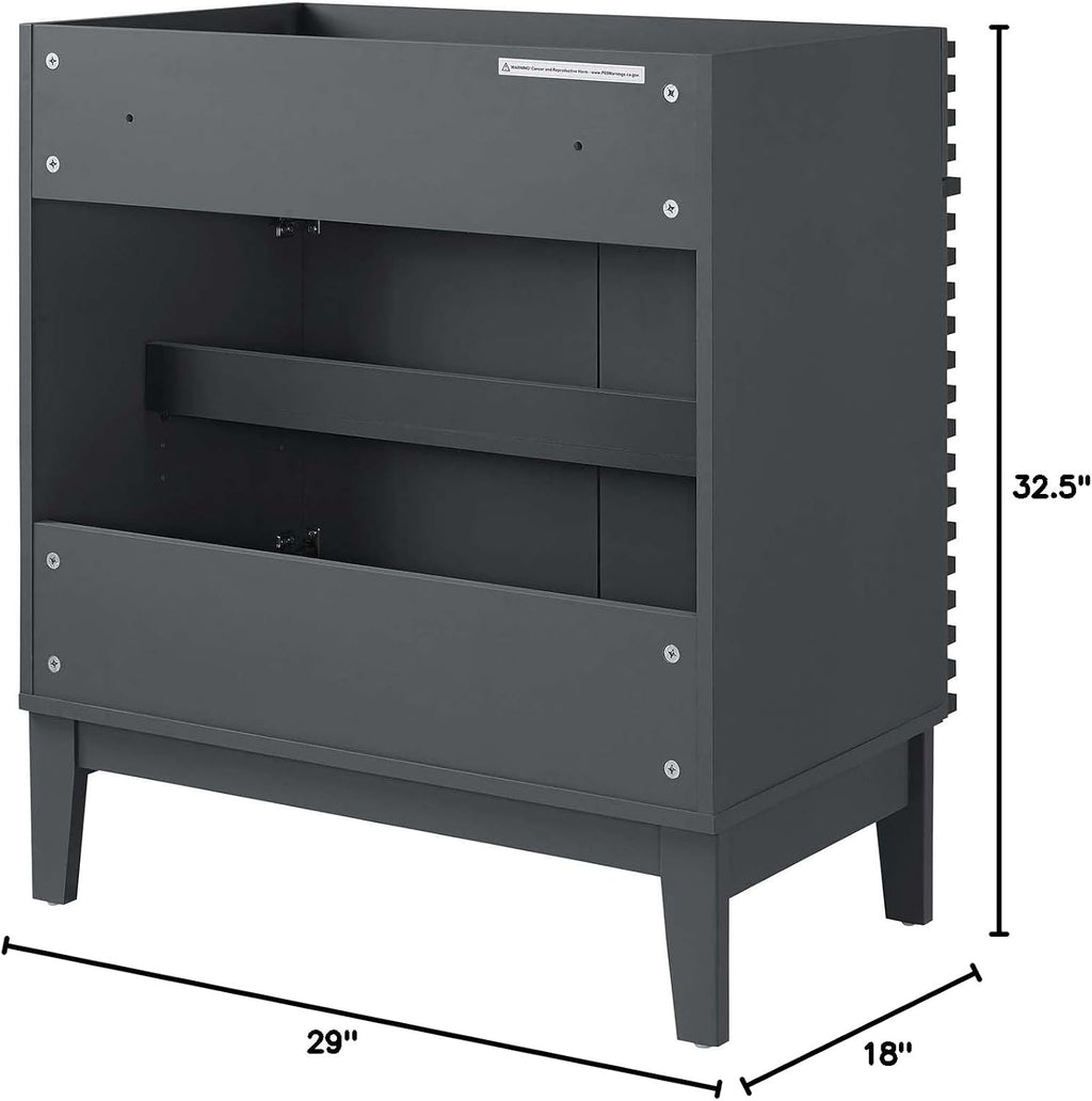 Modway Render 30' Bathroom Vanity in Gray - Sink Basin Not Included