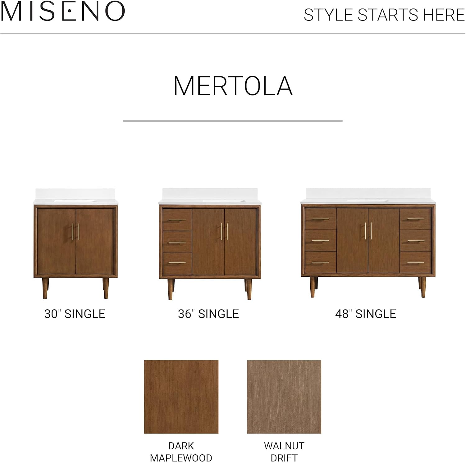 Miseno MV-N252-V48 Mertola 48' Free Standing Single Basin Vanity Set with Cabinet and Stone Composite Vanity Top - Dark Maplewood