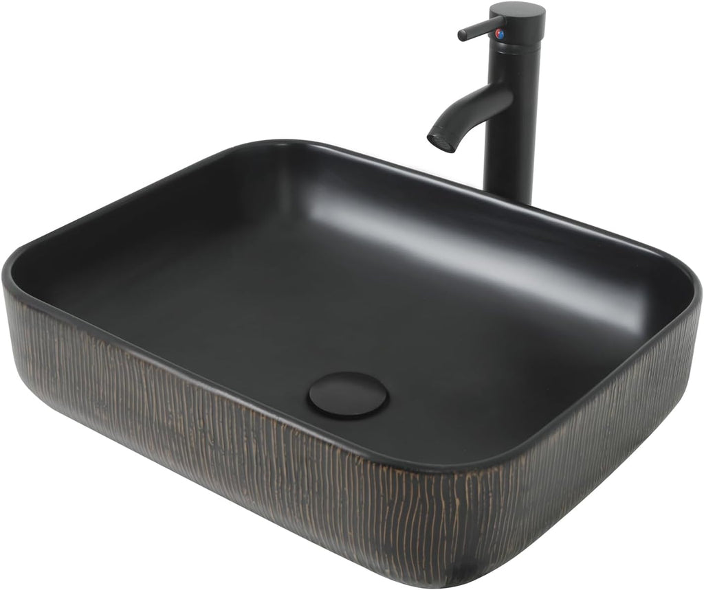 28 Inch Wall Mounted Bathroom Vanity and Ceramic Sink Combo with Mirror and ORB 1.5GPM Water Saving Faucet and Pop-up Drain Set Modern Lavatory Floating Vanity with Counter Top Sink