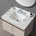 37' Bathroom Vanity Top with Ceramic Undermount Sink & Backsplash,Calacatta Gold Sintered Stone Counter Top, 3 Holes Vanity Sink Top